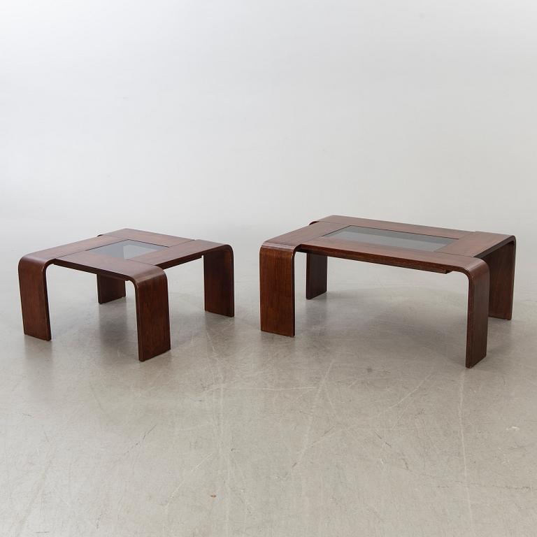 Possibly two Percival Lafer, Brazilian 1970/80:s sofa tables.