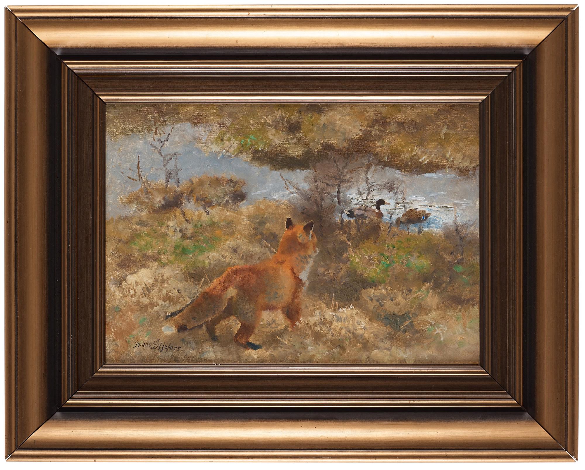 Bruno Liljefors, Räv på andjakt.