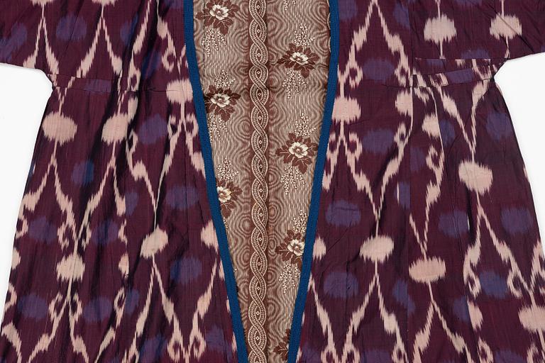 A silk Ikat Chapan, Central Asian, 1880s.