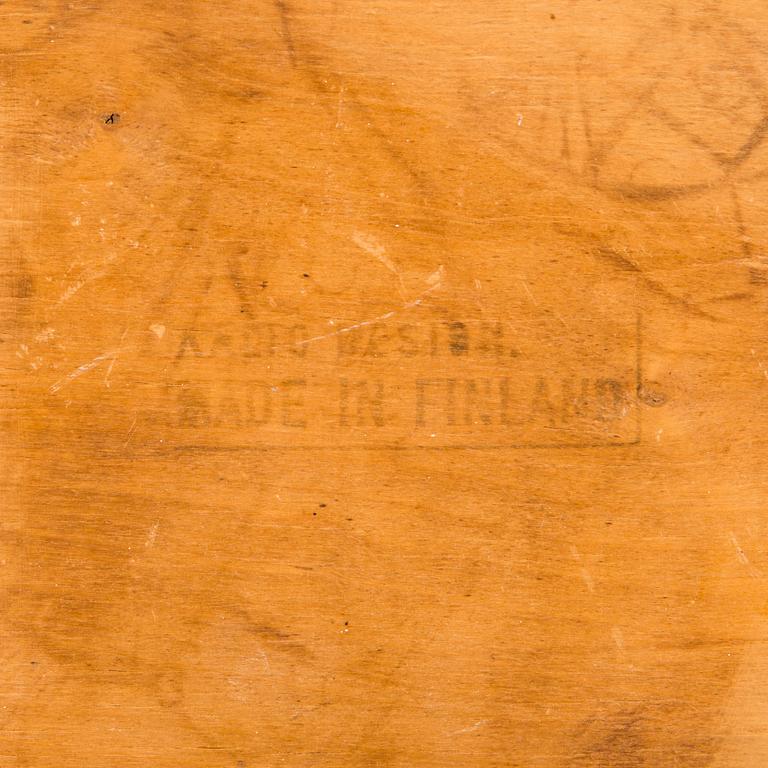 ALVAR AALTO, An early 1930s side table, marked "Aalto Design Made in Finland".