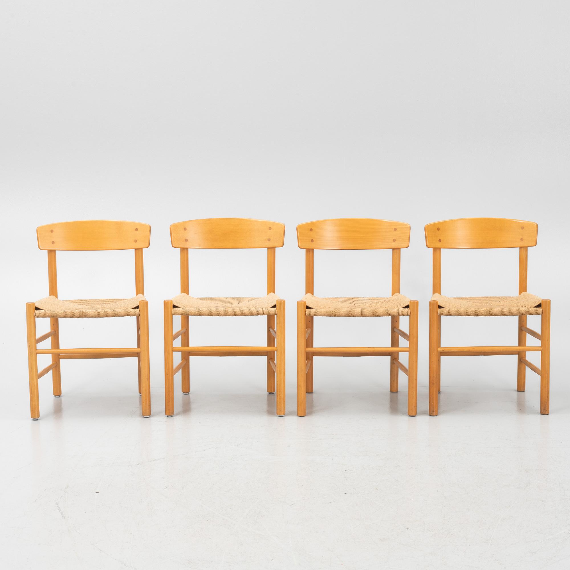 Børge Mogensen, chairs, 4 pcs, "J39", Denmark, second half of the 20th century.