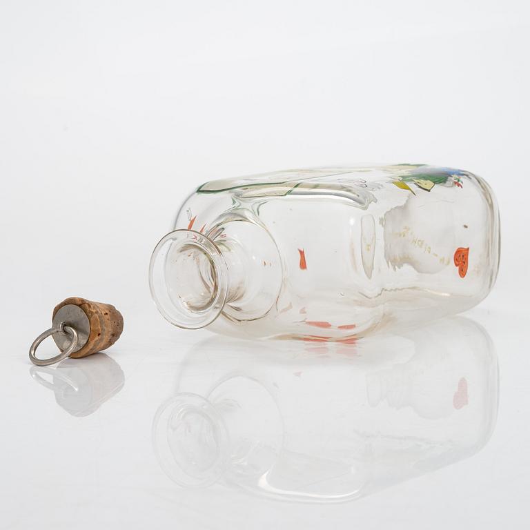 Tapio Wirkkala, flaska, "Kubansk serenad" och brännvinsglas, 6 st. Signerad T.W. Iittala -47.