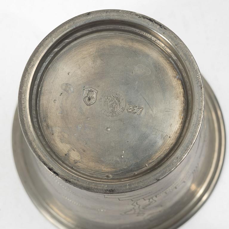 Nils Fougstedt, a pewter vase/ beaker, Firma Svenskt Tenn, model no A 40.