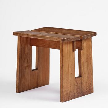Axel Einar Hjorth, a "Skoga" stained pine stool, Nordiska Kompaniet, Sweden, 1930s.