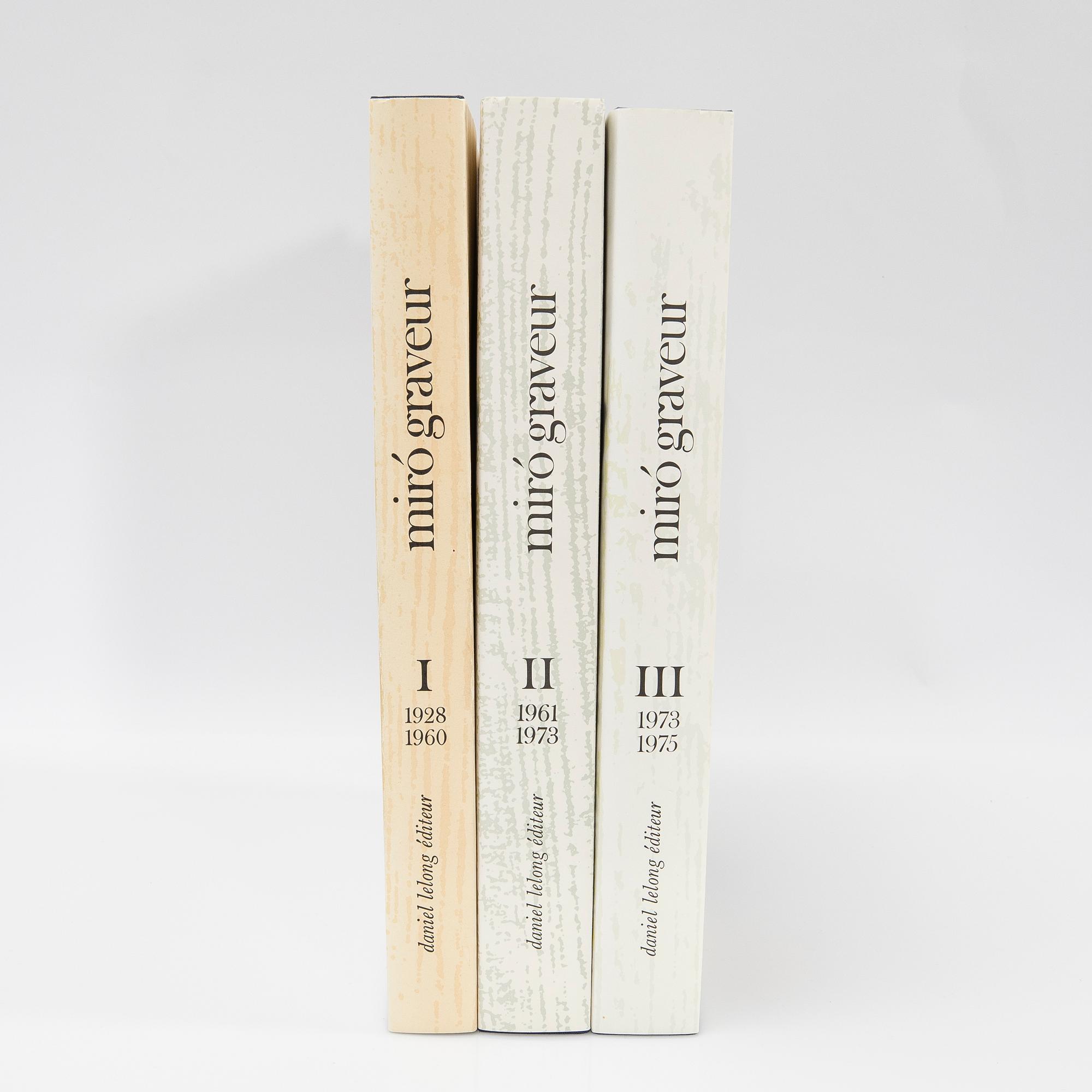 Böcker, 3, st, "Miró graveur", Daniel Lelong Editeur, 1928-75.