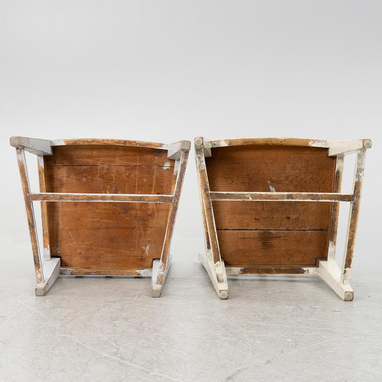 Two similar late Gustavian chairs, Sweden, around 1800.