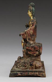 A bronze figure of Buddha, Qing dynasty.