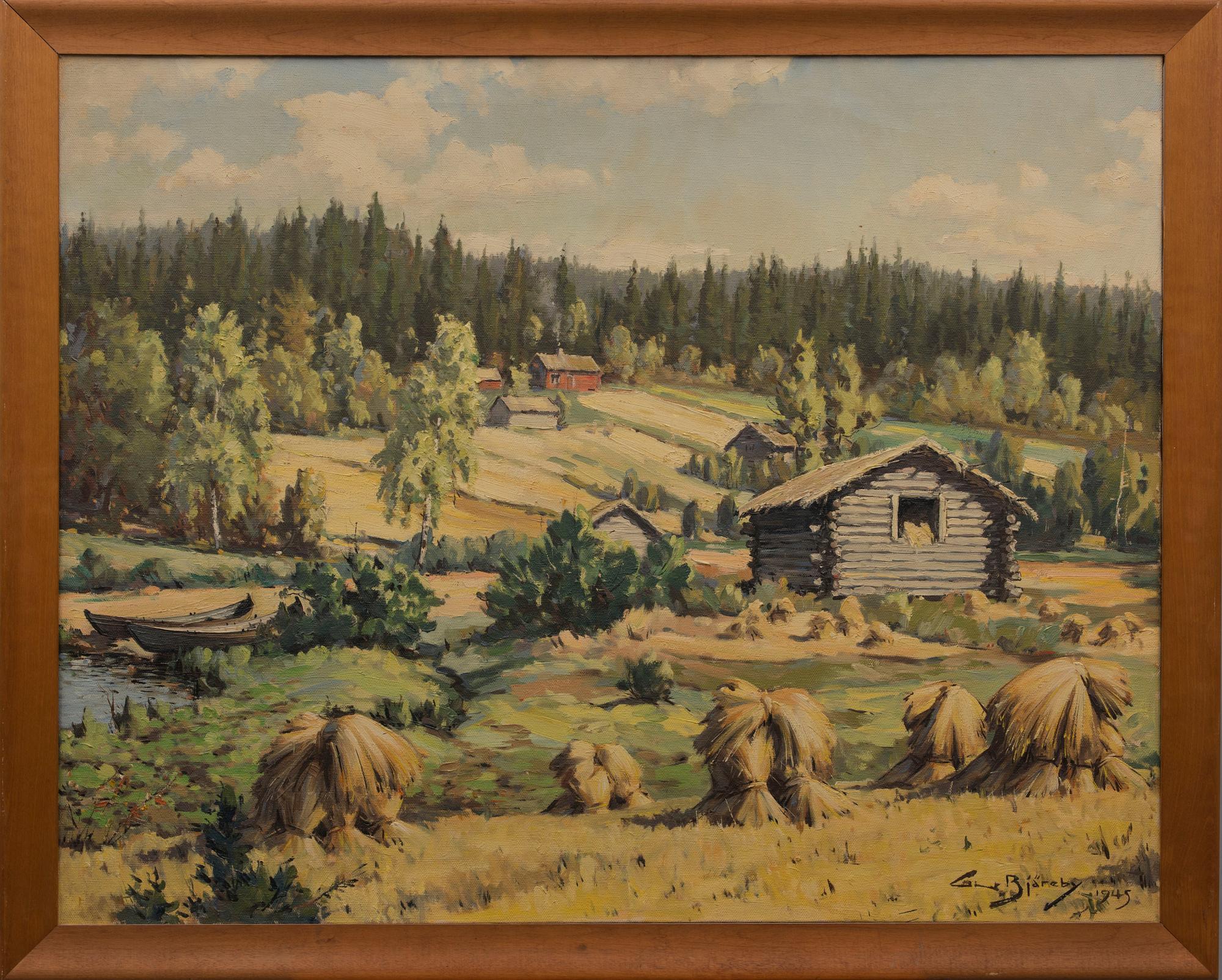GUNNAR BJÄREBY, olja på duk, signerad och daterad 1945, Leppävirta, Finland.