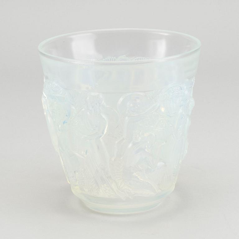 SABINO, an Art Deco moulded glass vase signed.