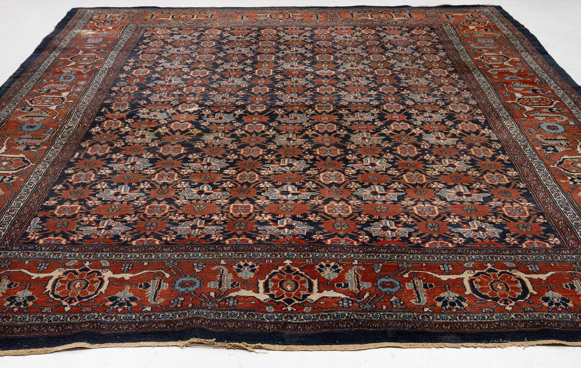An antique carpet, probably Bidjar, West Persia, c. 447 x 340 cm.