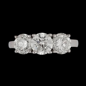 1079. RING, briljantslipade diamanter tot. ca 2.88ct.  Kvalitet ca K/SI.