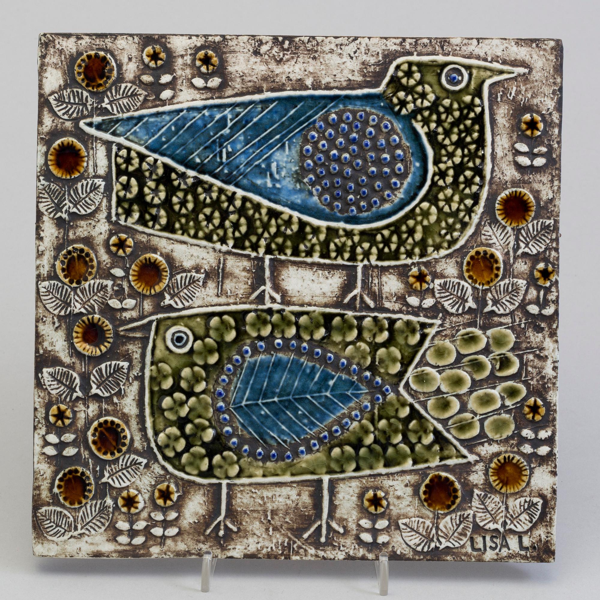 LISA LARSON, stoneware wall relief, Gustavsberg.