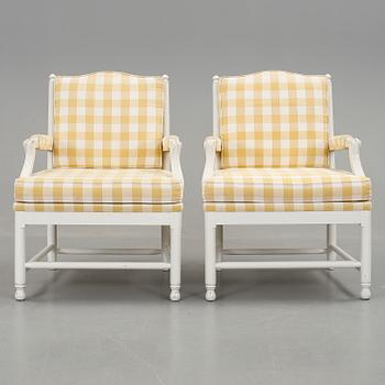GRIPSHOLMSFÅTÖLJER, ett par, gustaviansk stil, sent 1900-tal.