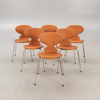 Arne Jacobsen, stolar, 6 st, "Myran", Fritz Hansen, Danmark.