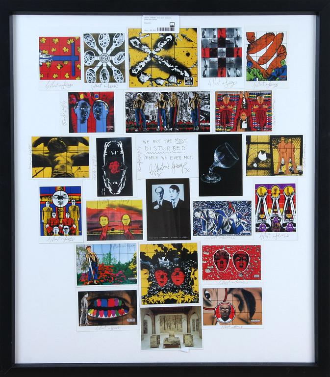 VYKORT, 23 st samt dedikation, Gilbert and George.