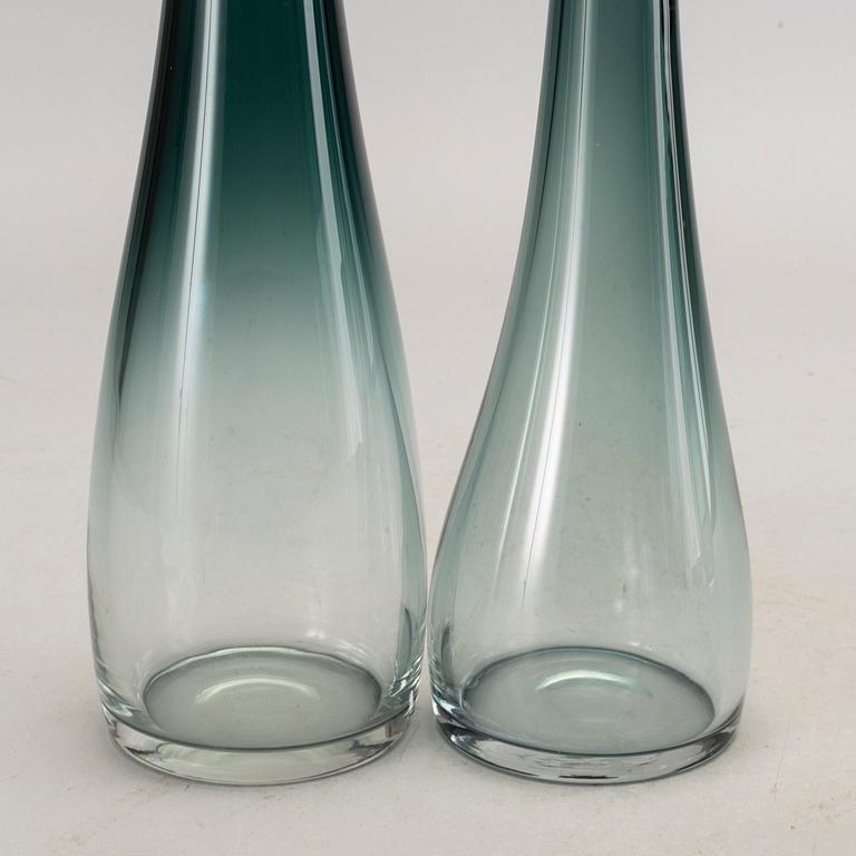 A set of four 1950:s glass pieces 'Tona' by Bengt Orup för Johansfors Glass factory, Sweden.