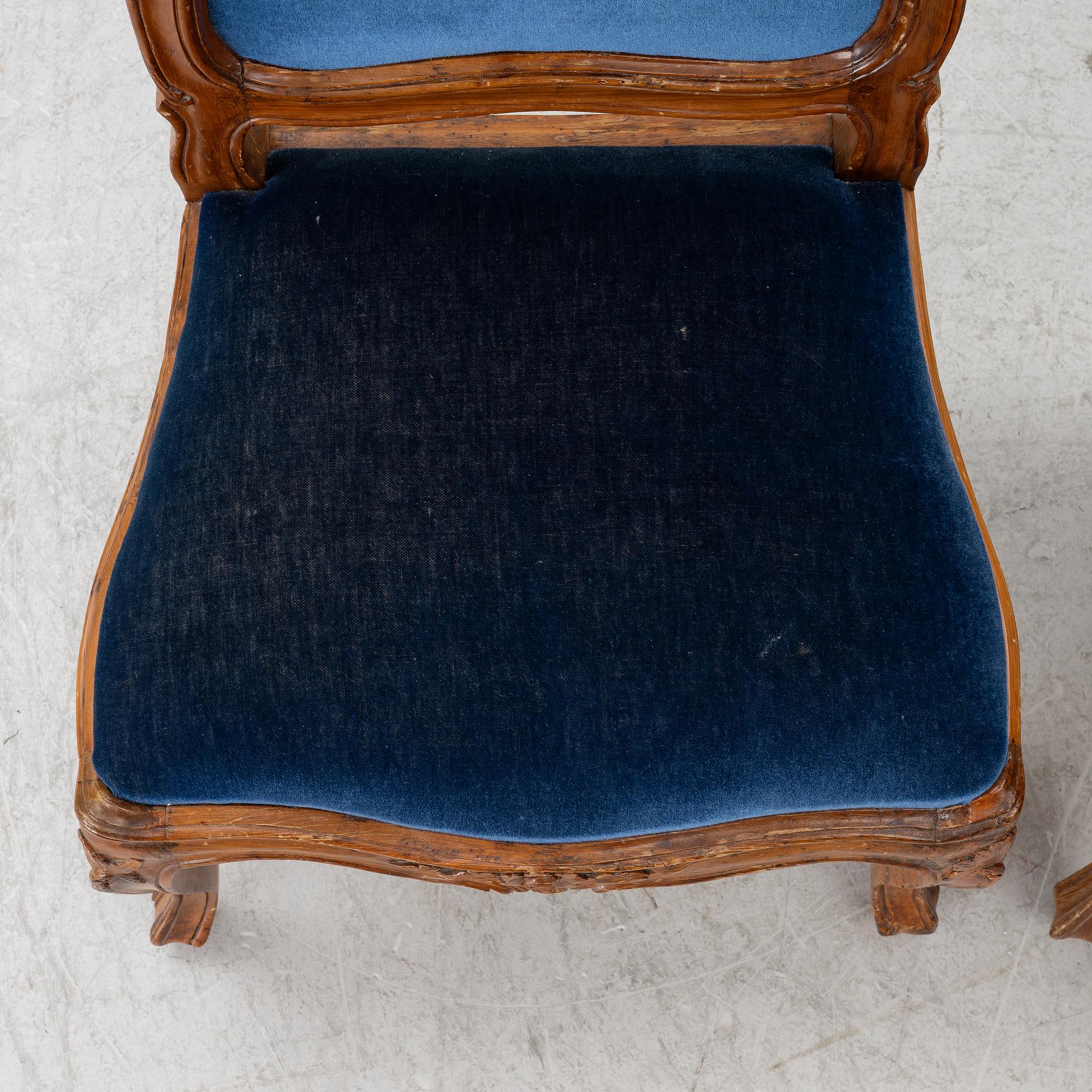 Stolar, ett par, Louis XV, Frankrike, 1700-tal.