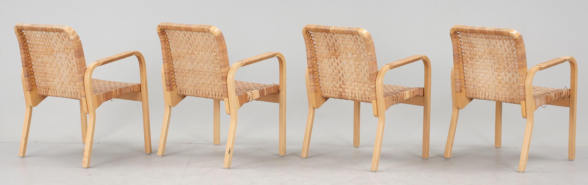 STOLAR, 4 st, modell 45, Alvar Aalto, 1900-talets andra hälft.