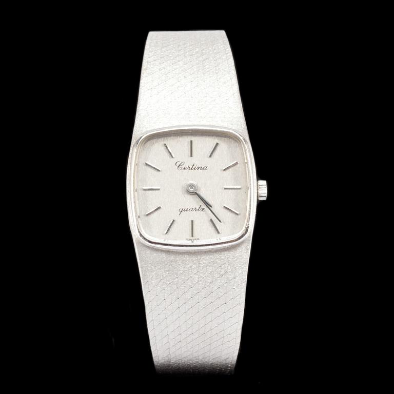 ARMBANDSUR, 18k vitguld, Certina, 1960-tal. Vikt ca 36g.