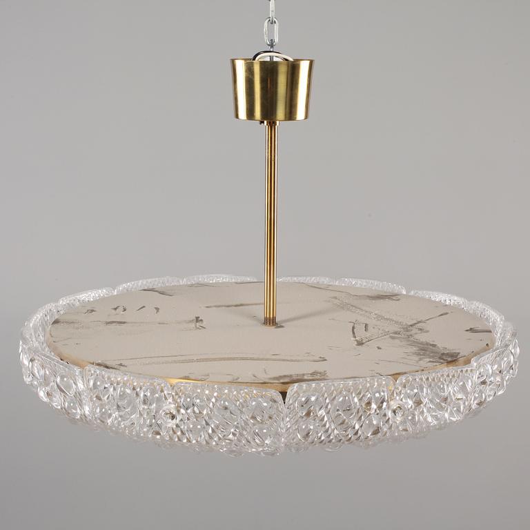 TAKLAMPA, Orrefors, sannolikt Carl Fagerlund, 1960-tal, höjd 32 cm.