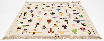 Matta, handbroderad kelim, ca 233 x 173 cm.