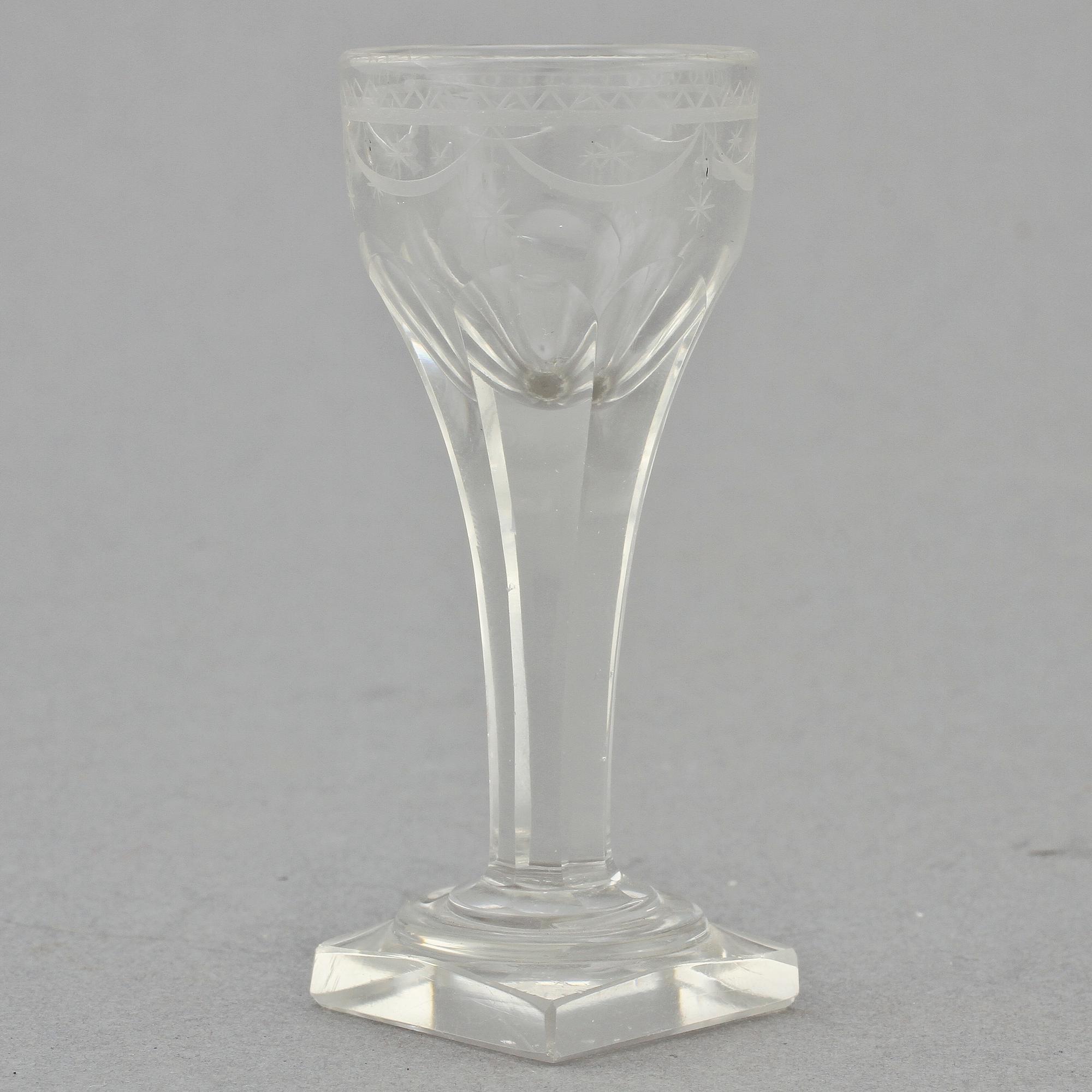 GLAS, 8 st, empire-stil, 1800/1900-tal.