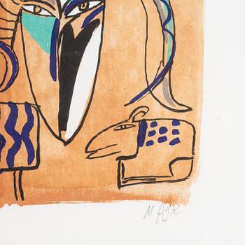 Madeleine Pyk, lithograph in colours, signed EA.