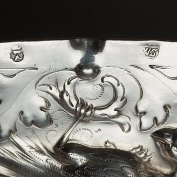 A Swedish early 18th century silver sweet-dish, makers mark of Wolter Siwers, Norrköping (1693-1722 (-24)).
