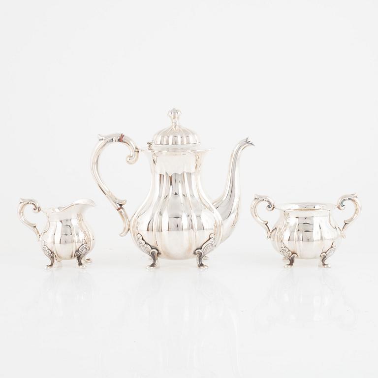 Hugo Grun, a three pieces silver coffee service, Copenhagen, 1941.