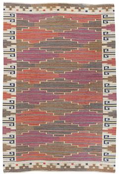 117. A CARPET, "Bruna heden", flat weave, 306 x 204 cm, signed MMF.