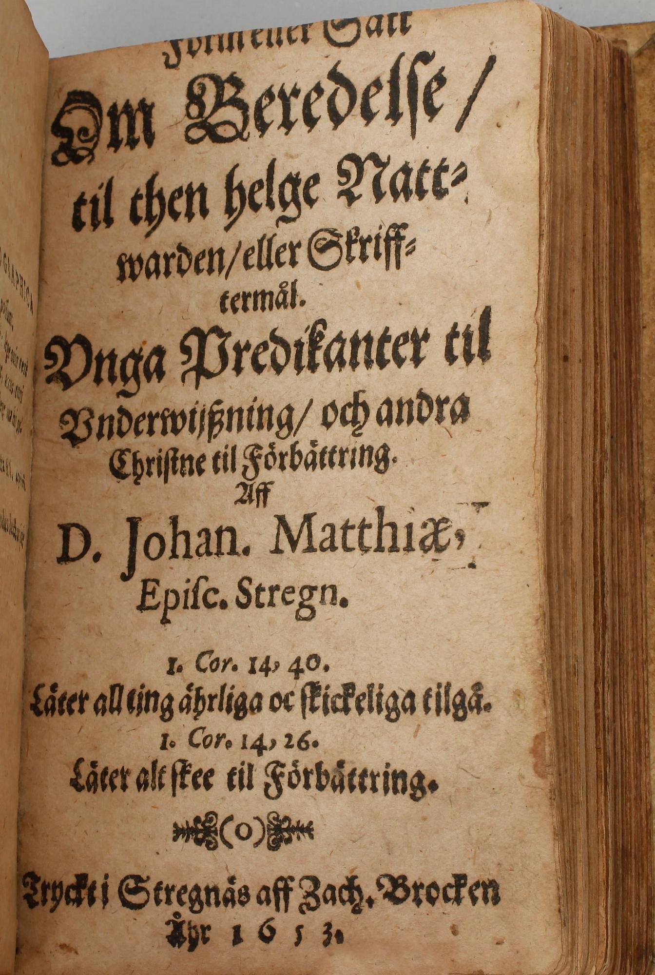 BOK, 3 st sambundna, bla "De Deo Trinuno & Christo..." av Johannes Baazius, Uppsala. 1600-tal.