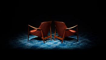 A pair of Ib Kofod Larsen 'Elisabeth' easy chairs, Christensen & Larsen, 1950's-60's.