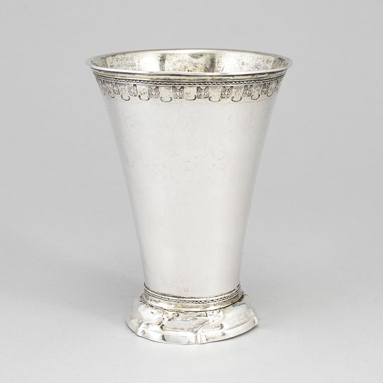 LORENS STABEUS, a silver beaker, Stockholm 1763.