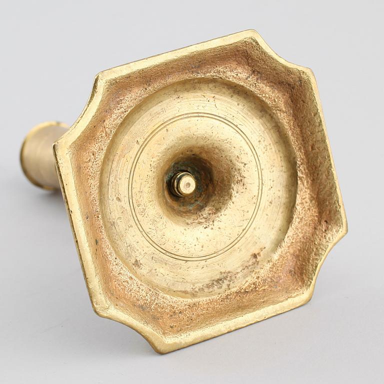 LJUSSTAKE, mässing, 1700-tal.