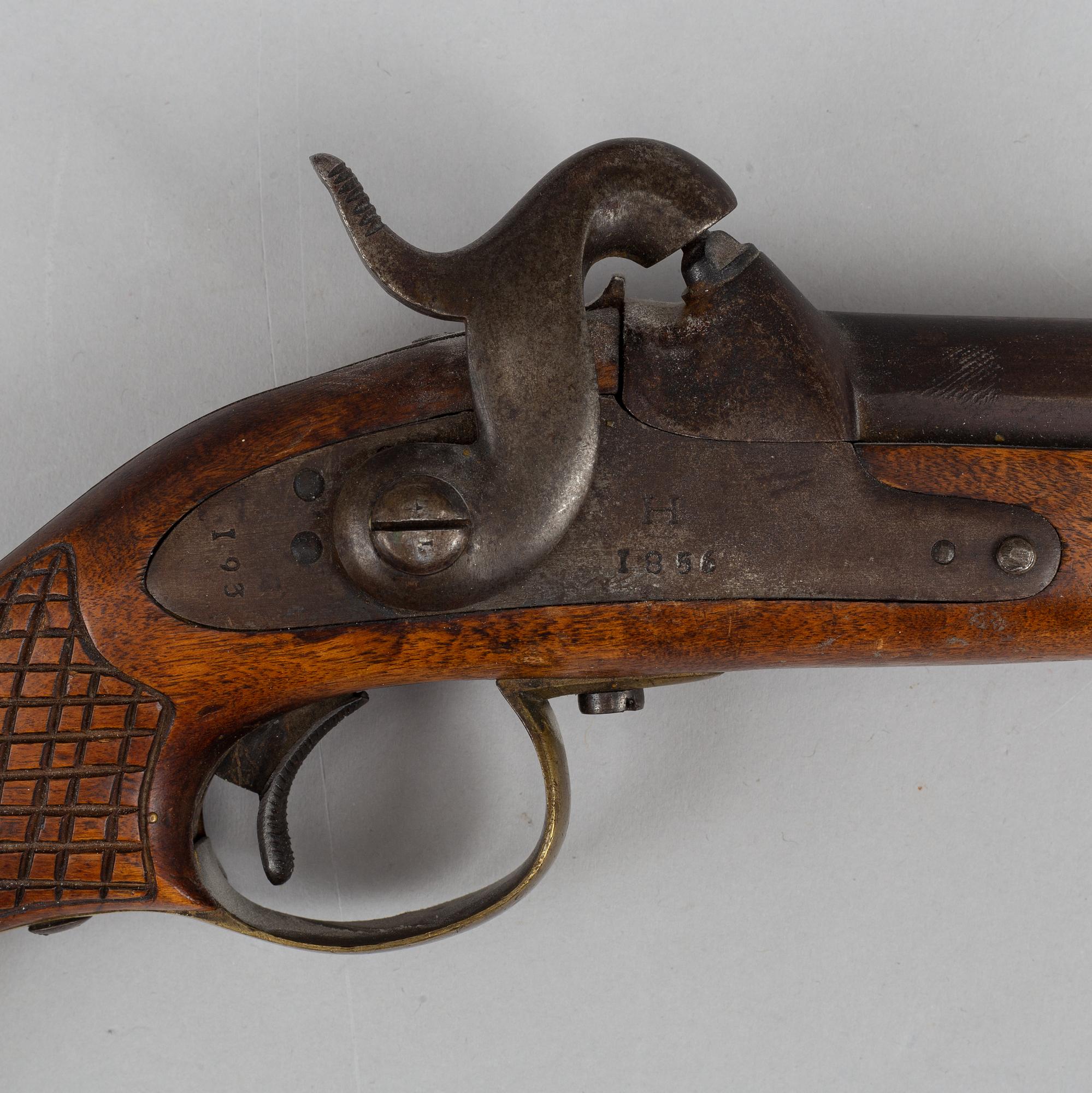 A Swedish pair of percussion pistols 1850 pattern.