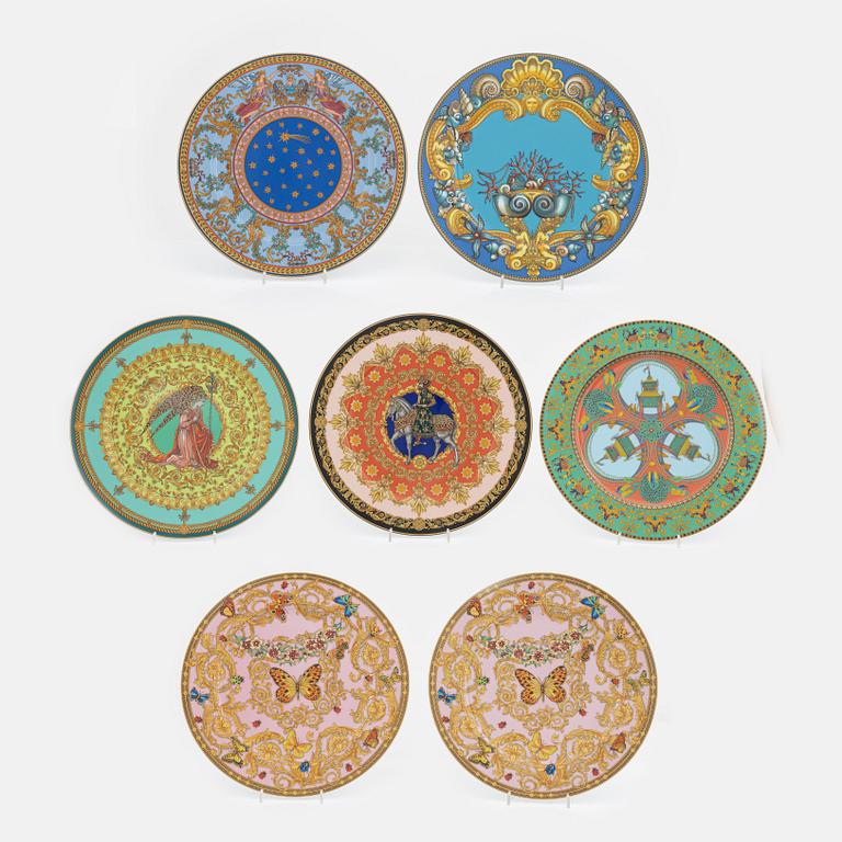 Versace, a set of 7 porcelain plates, Rosenthal.