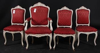 SALONGSGRUPPSDELAR, 7 st, snarlika 1800/1900-tal.