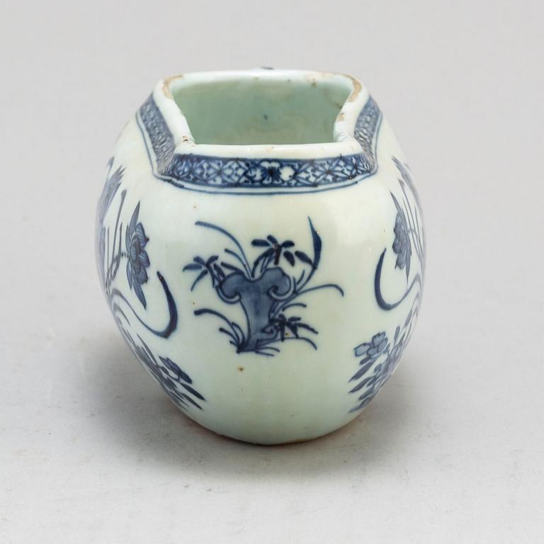 A blue and white bourdalou, Qing dynasty, Qianlong (1736-95).