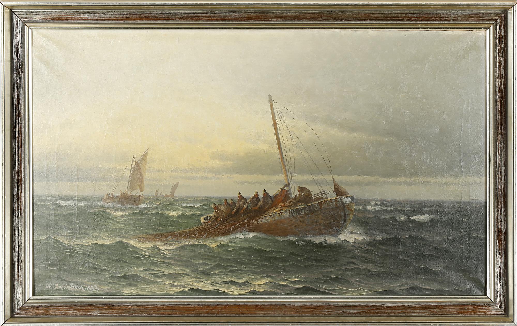 JOHAN OSSIAN ANDERSSON, olja på duk, signerad Th Sandström (pseudonym för J.O Andersson) och daterad 1927.