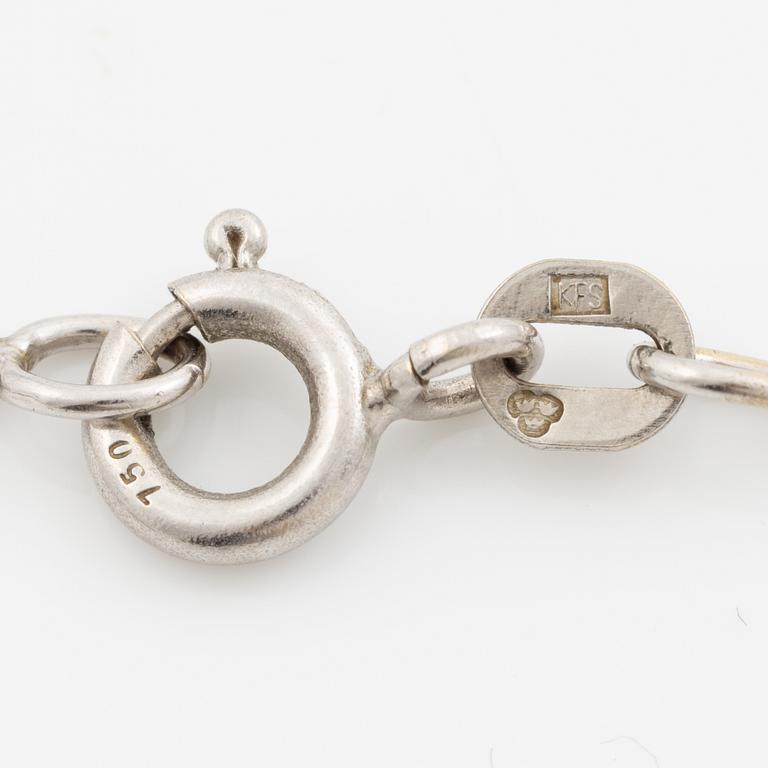 Necklace 18K white gold with brilliant-cut diamonds.