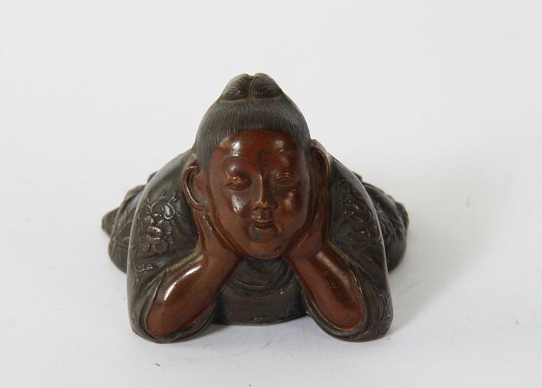 FIGURINER, 4 st, brons, trol Japan.