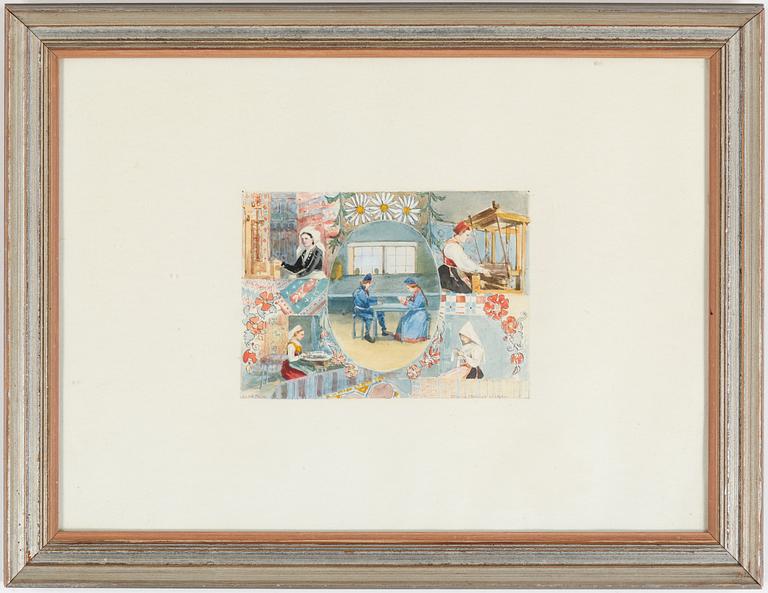 ANNA PALM DE ROSA, "Devant le pavillon Suedois", akvarell, signerad.