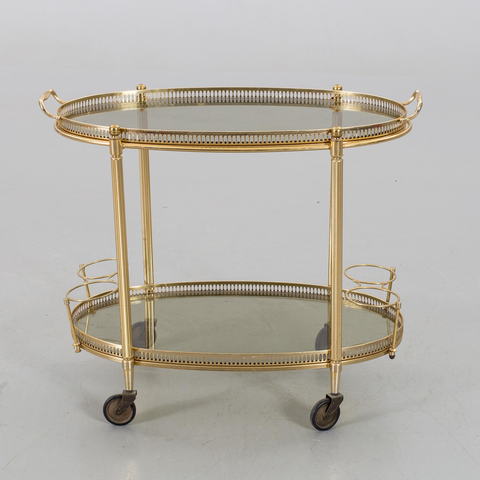 A serving trolley, late 20th century.