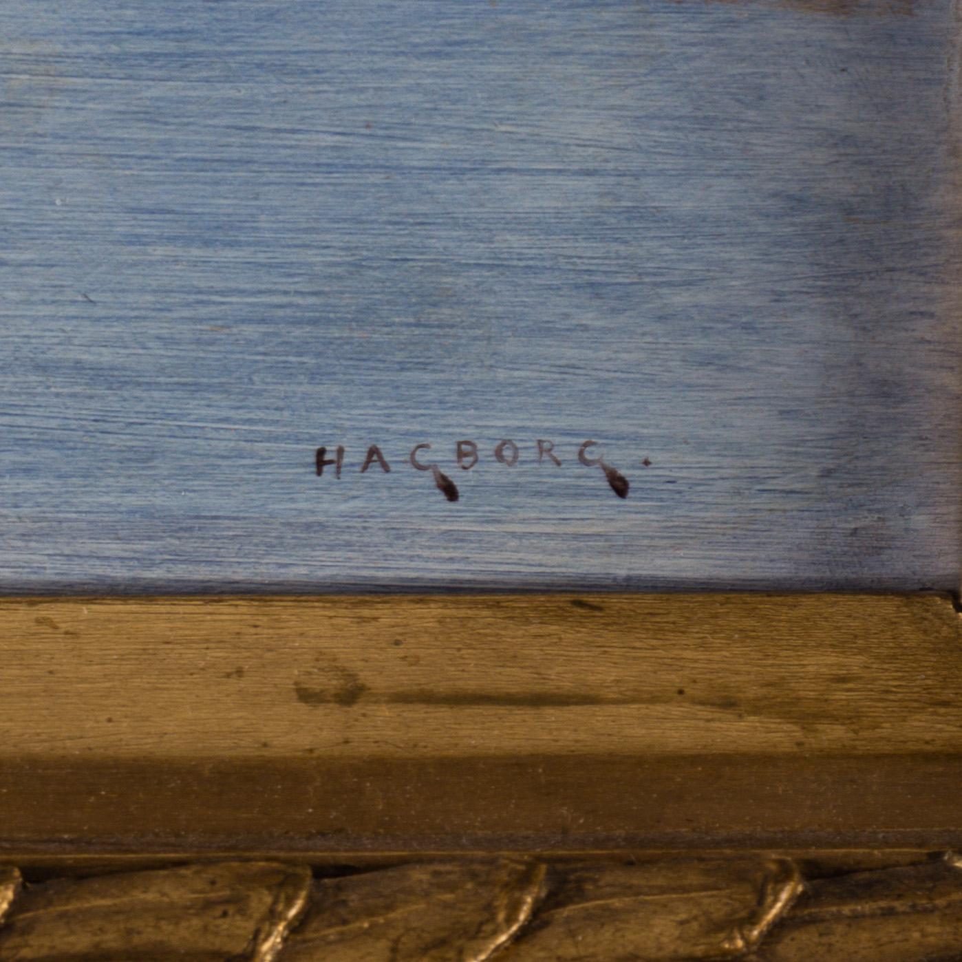 AUGUST HAGBORG, oil on panel, signed.