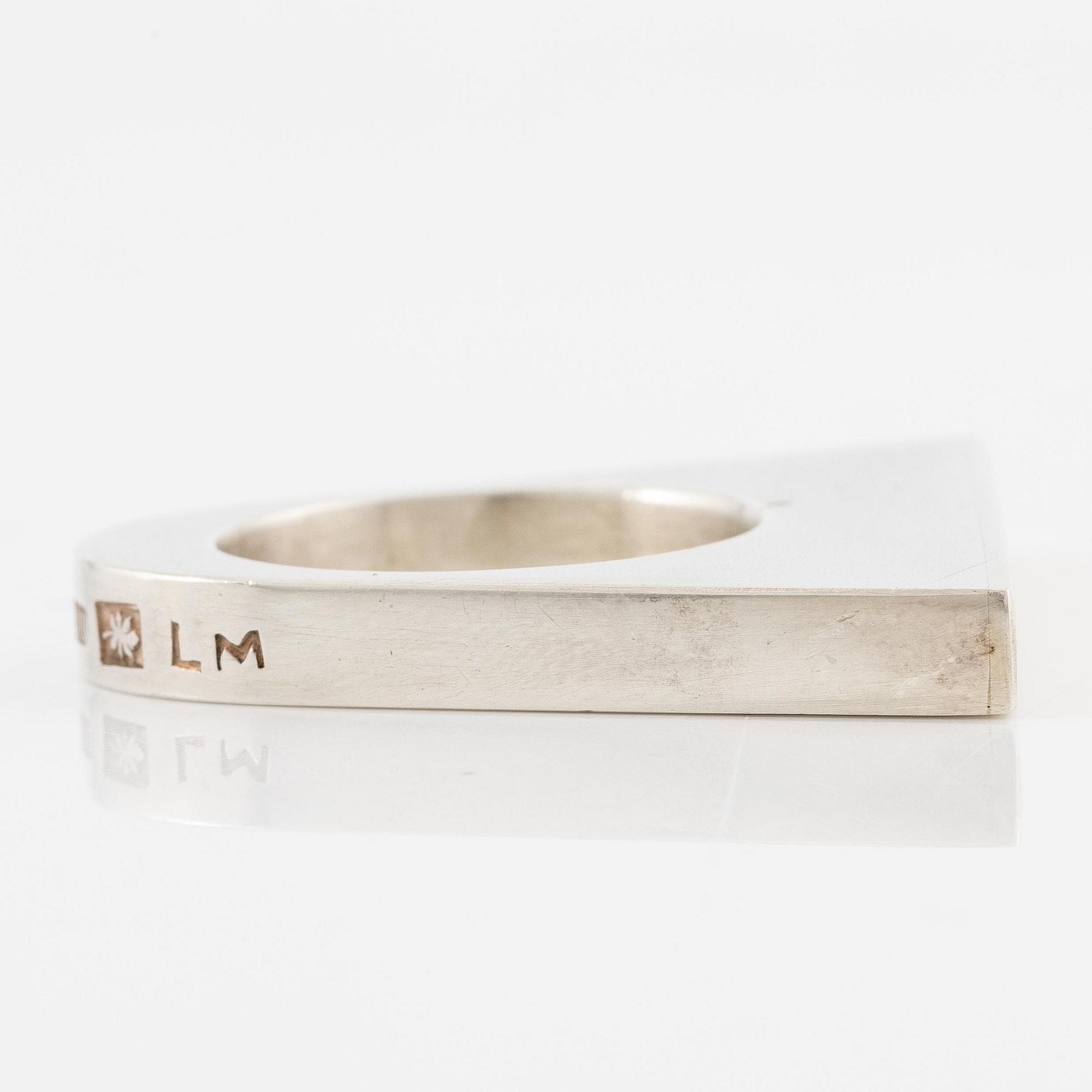 Sigurd Persson, a ring, sterling silver with gilding, Stockholm 1995.