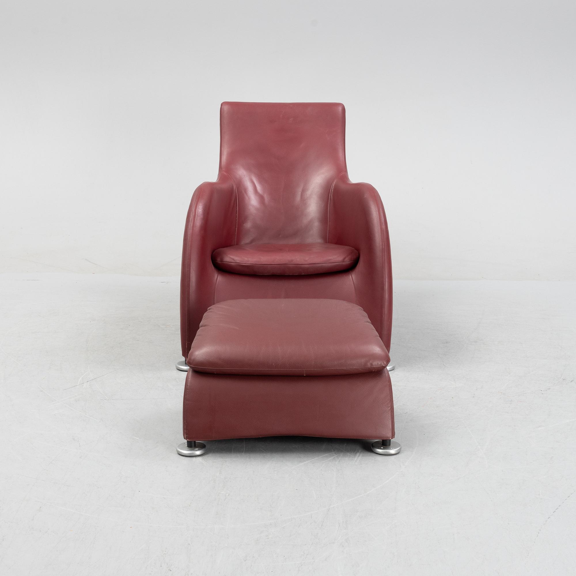 Gerard van den Berg, a 'Loge' lounge chair with ottoman, Montis, Holland.