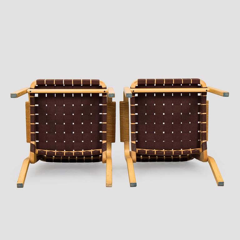 Alvar Aalto, Nojatuoleja, 4 kpl, 45 Artek, 1900-luvun loppu.