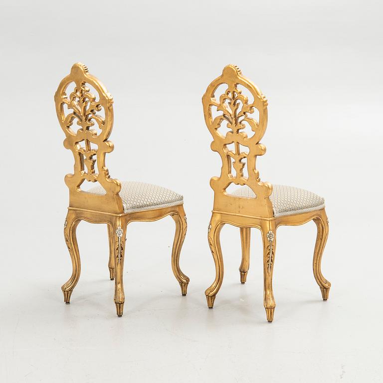 Chairs, 1 pair, Rococo style, first half of the 20th century.