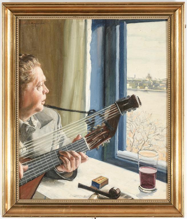 GUSTAF MAGNUSSON, olja på pannå, signerad och daterad 1944.