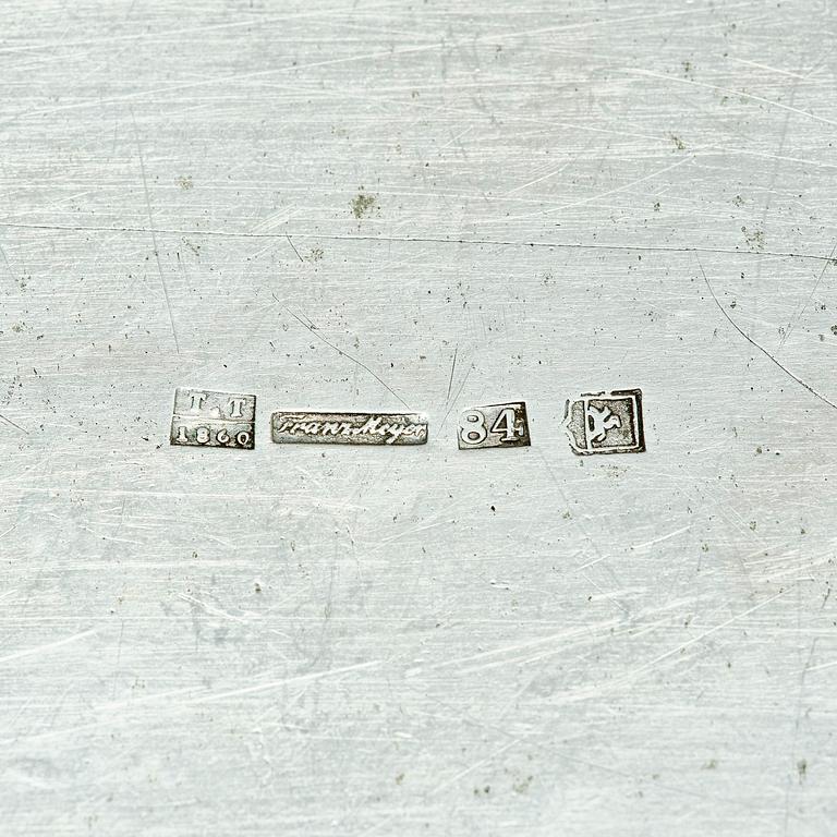 A Lithuanian silver serving dish, mark of Franz Meyer, Vilnius 1860.